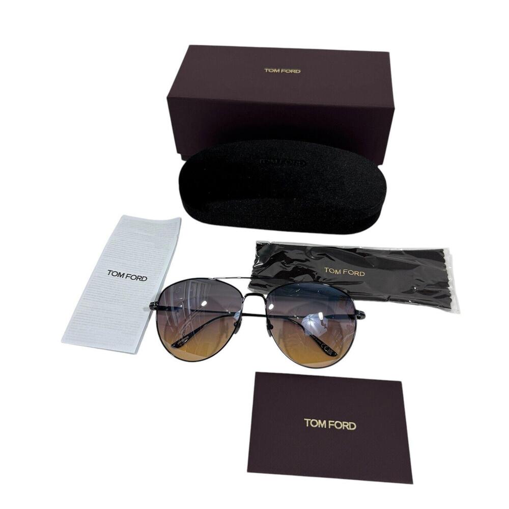 Tom Ford Women’s Milla Gradient 59mm Aviator Designer Sunglasses Black Smoke